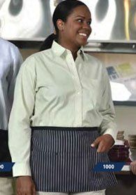 Hospitality Uniforms - Black with Stripes Waist Apron