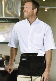 Hospitality Uniforms - Black Waist Apron with Zippered Pocket