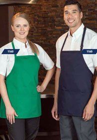 Hospitality Uniforms - Shorter Poly Cotton Bib Apron with pockets