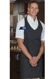 Hospitality Uniforms - V-Neck Bib Apron, Snaps