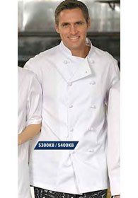 Uniforms - Chef, Kitchen, Chef Coats White Knot Buttons Cotton Blend