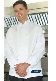 Uniforms - Chef, Kitchen, Chef Coats White Knot Buttons Polyester