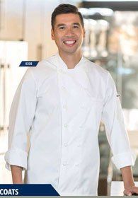 Uniforms - Chef, Kitchen, Naples Chef Coats White Hand Rolled Buttons 100% Cotton