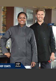 Uniforms - Kitchen, Chef Coats Black, Charcoal Short Sleeve Cotton Blend