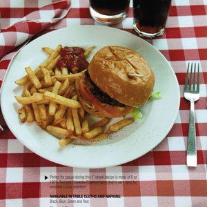 Hospitality Woven Check Napkins, Tablecloth
