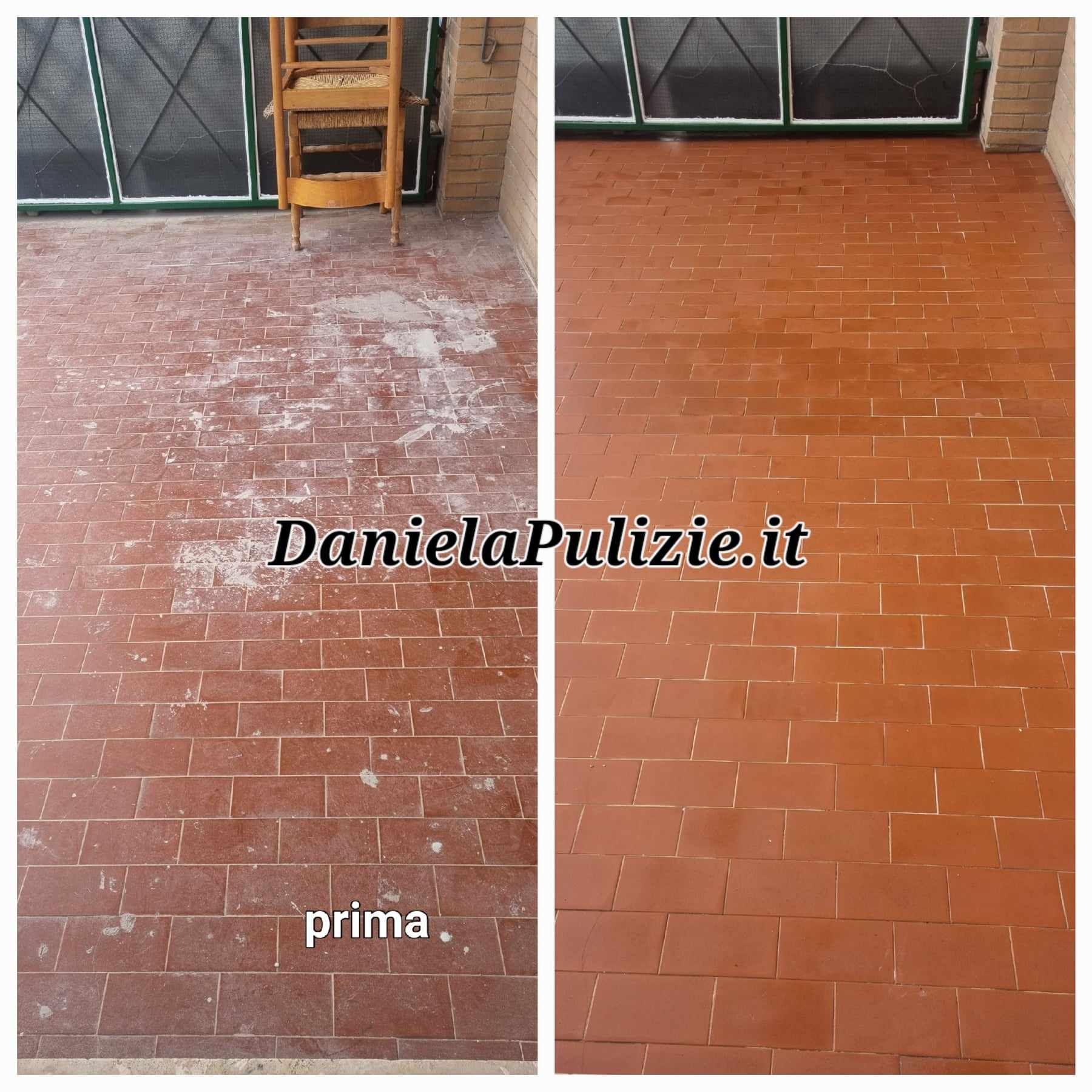 pulizia pavimenti molto sporchi in cotto