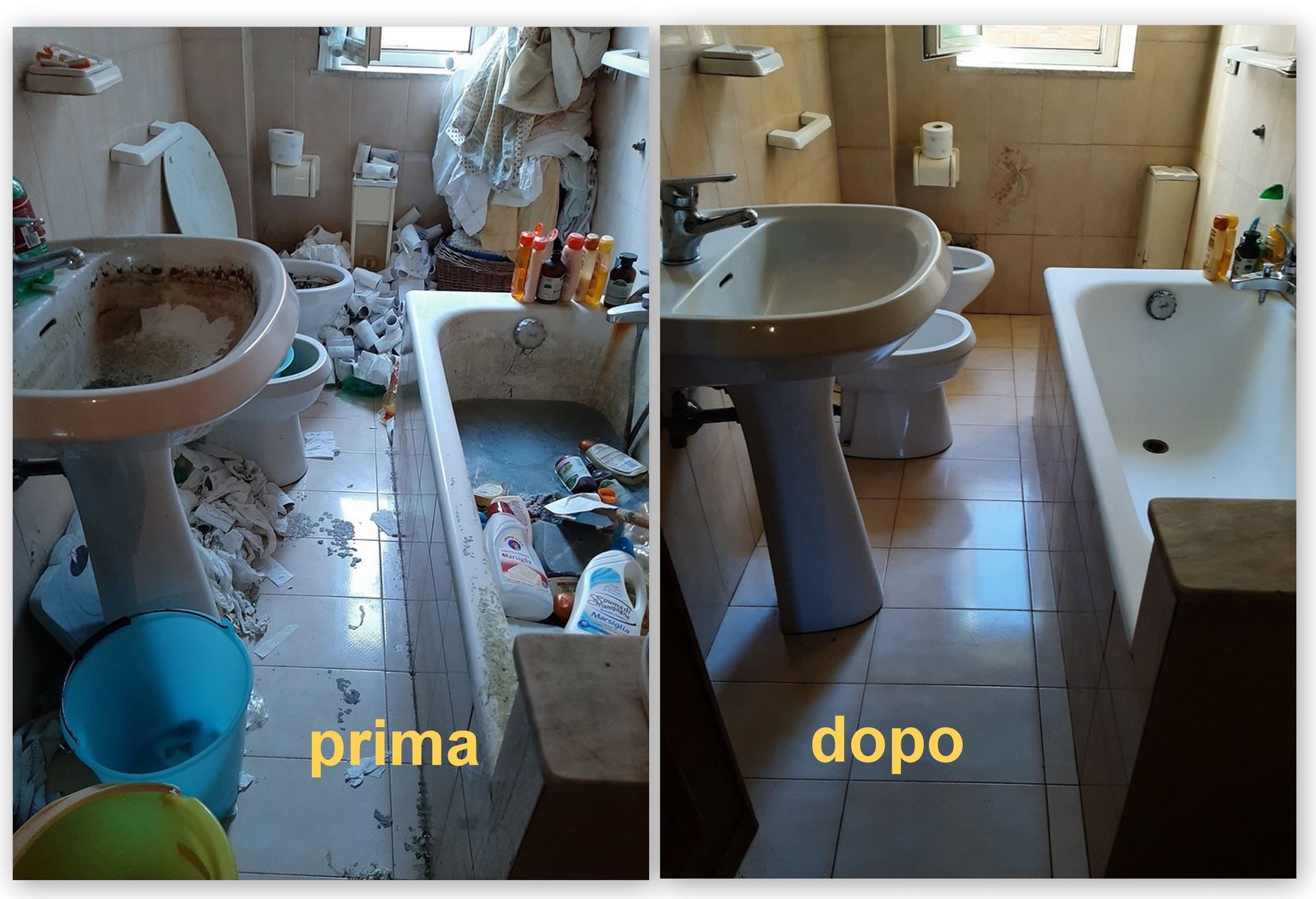 pulizie e igienizzazione bagno dopo diogene