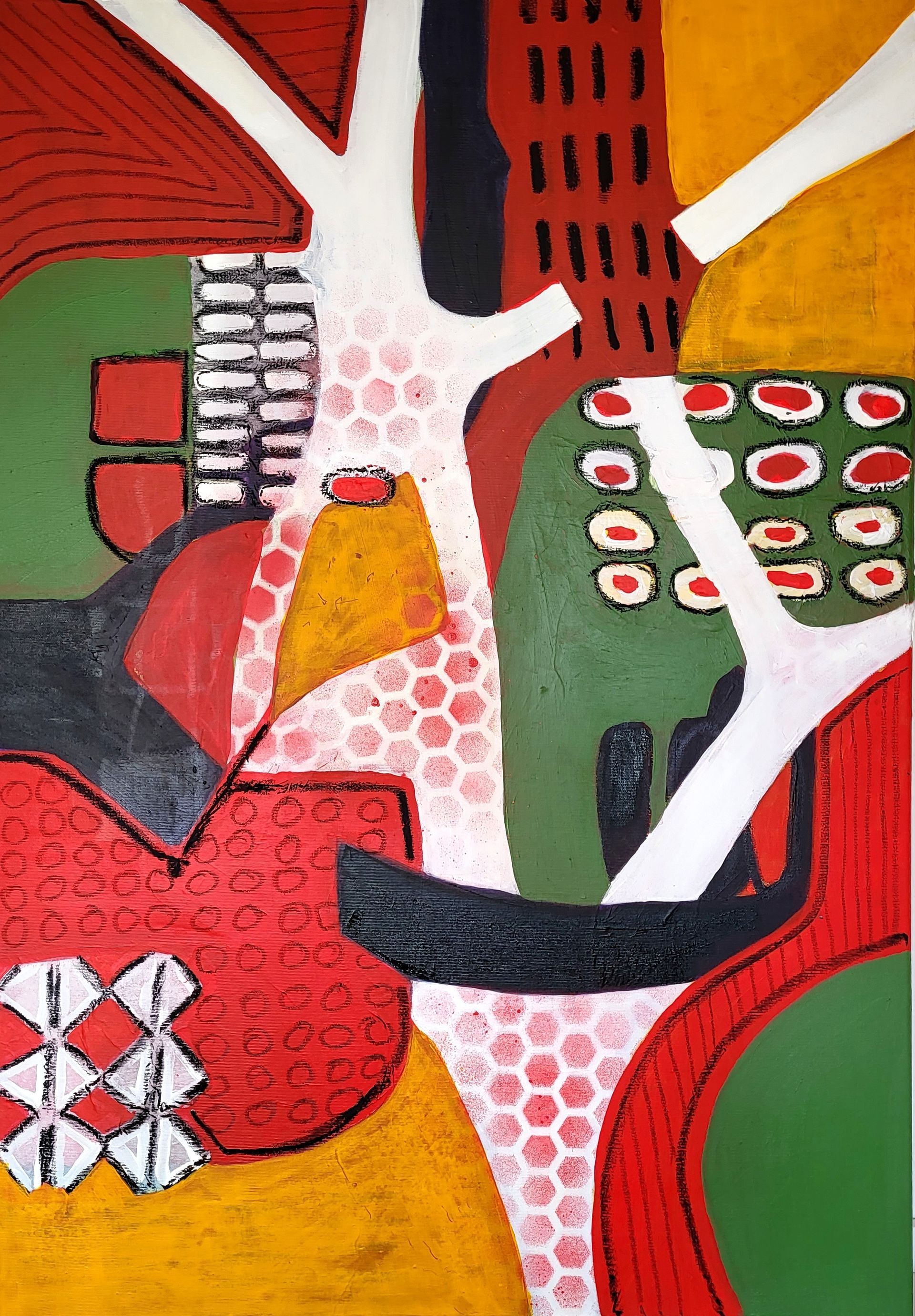 Acryl-Lasuren/Collage - 100 x 70 x 2 - 900 Euro