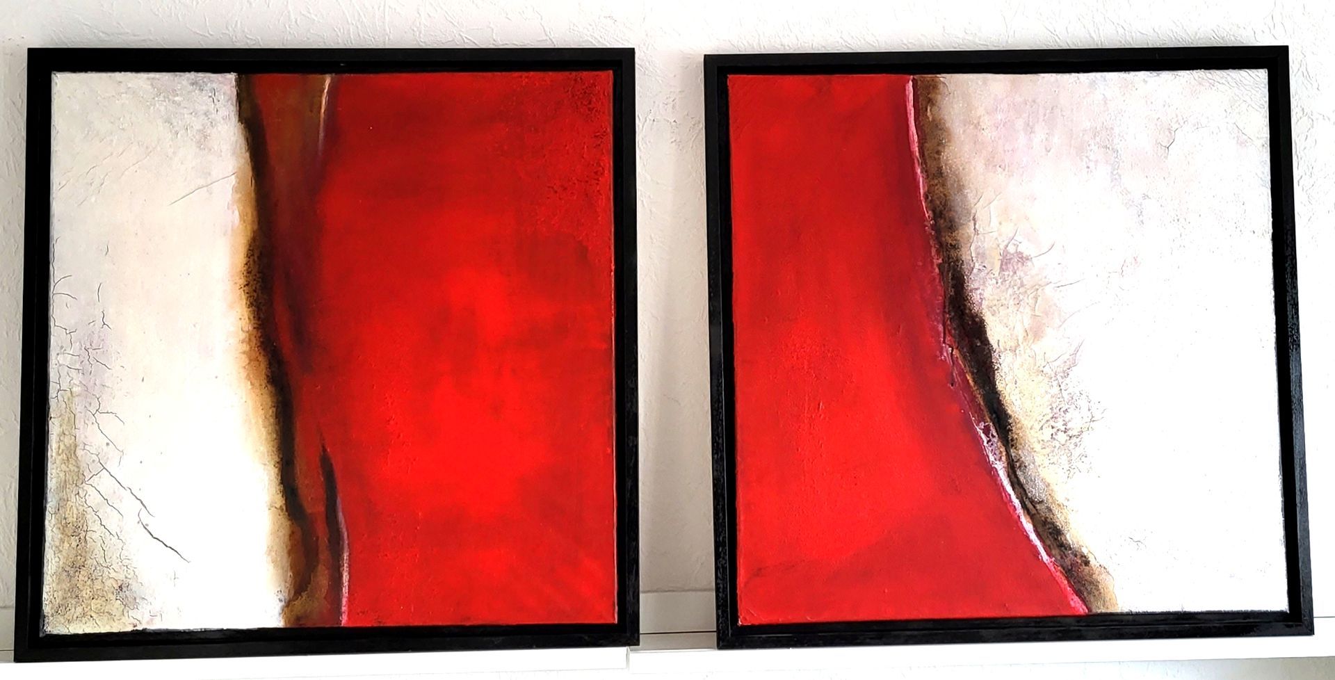 Acryl-Strukturen-Lasuren -Schattenfugenrahmen - je 80x80 - 1200 Euro