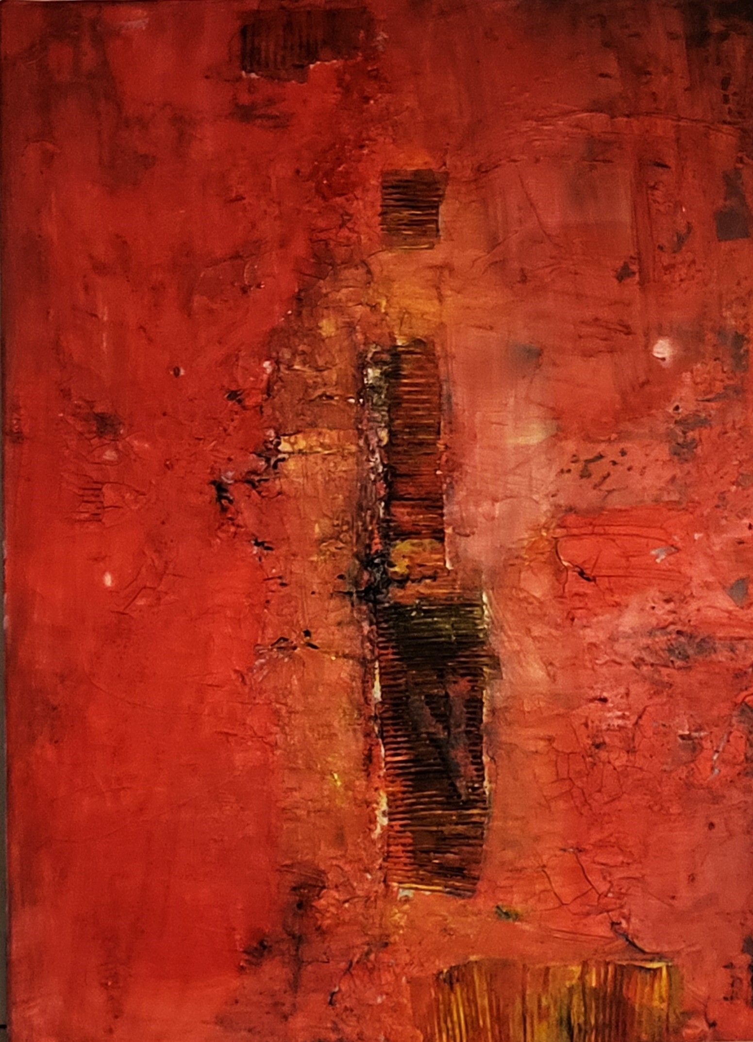 Acryl-Struktur-Lasuren/Collage - 70x 50 - 500 euro schräger Blick - Mitte