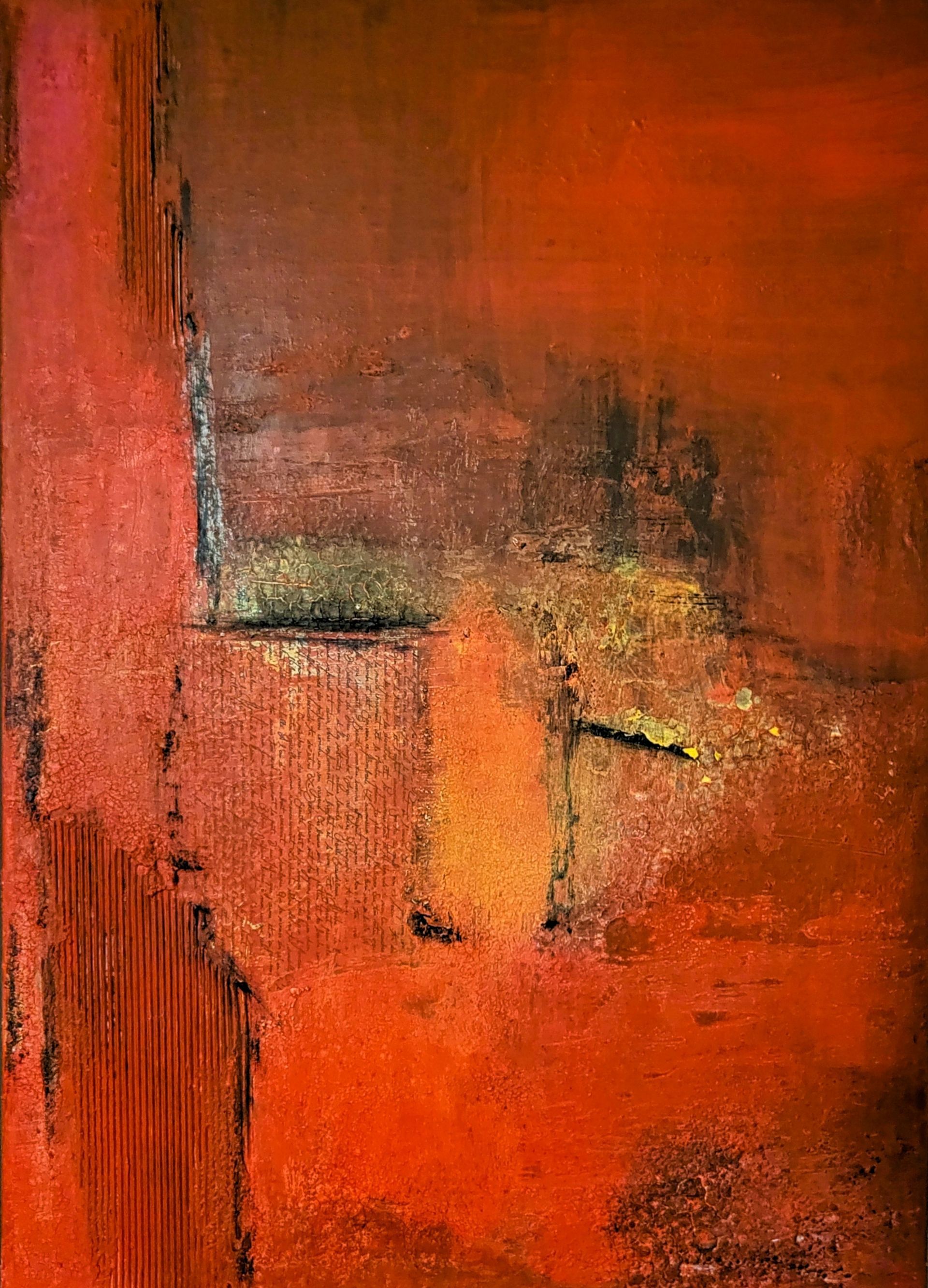 Acryl-Strukturen-Lasuren/Collage - 70x50x2 - 500 Euro