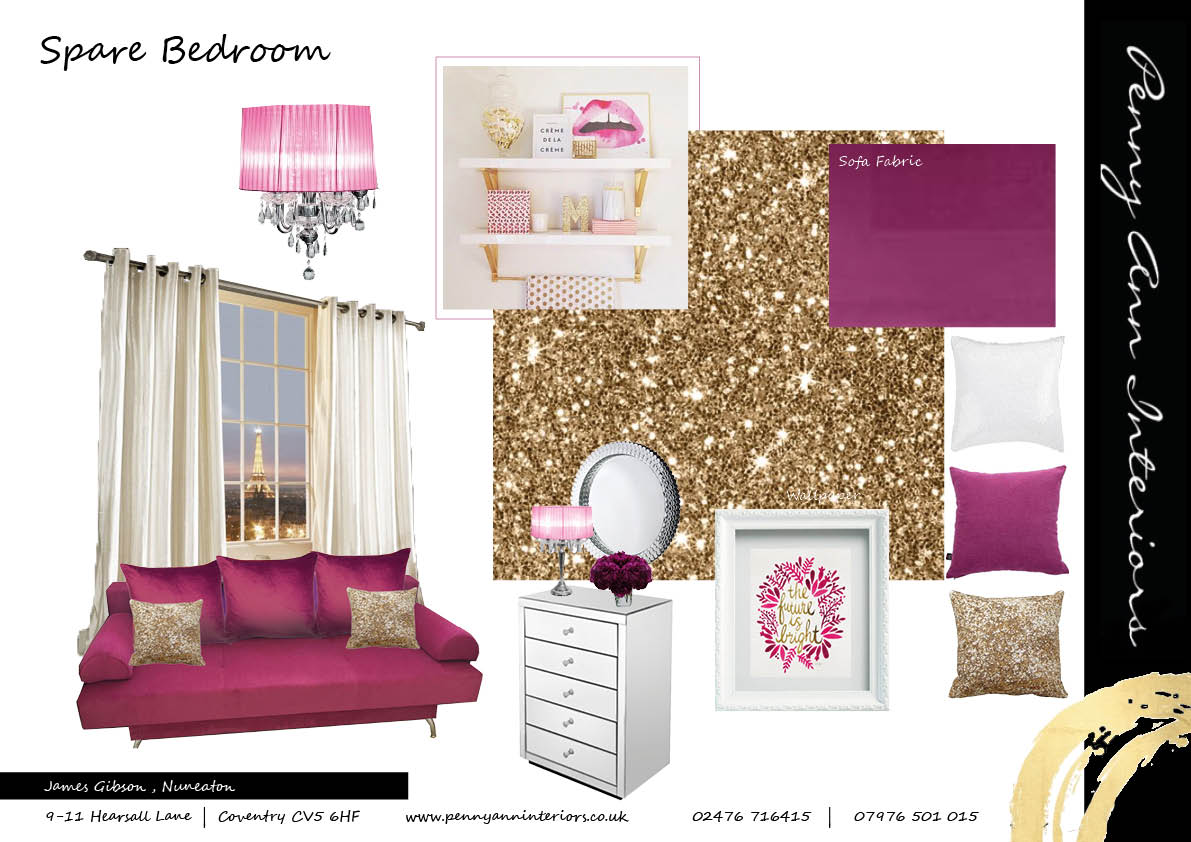 Mood board for living room design