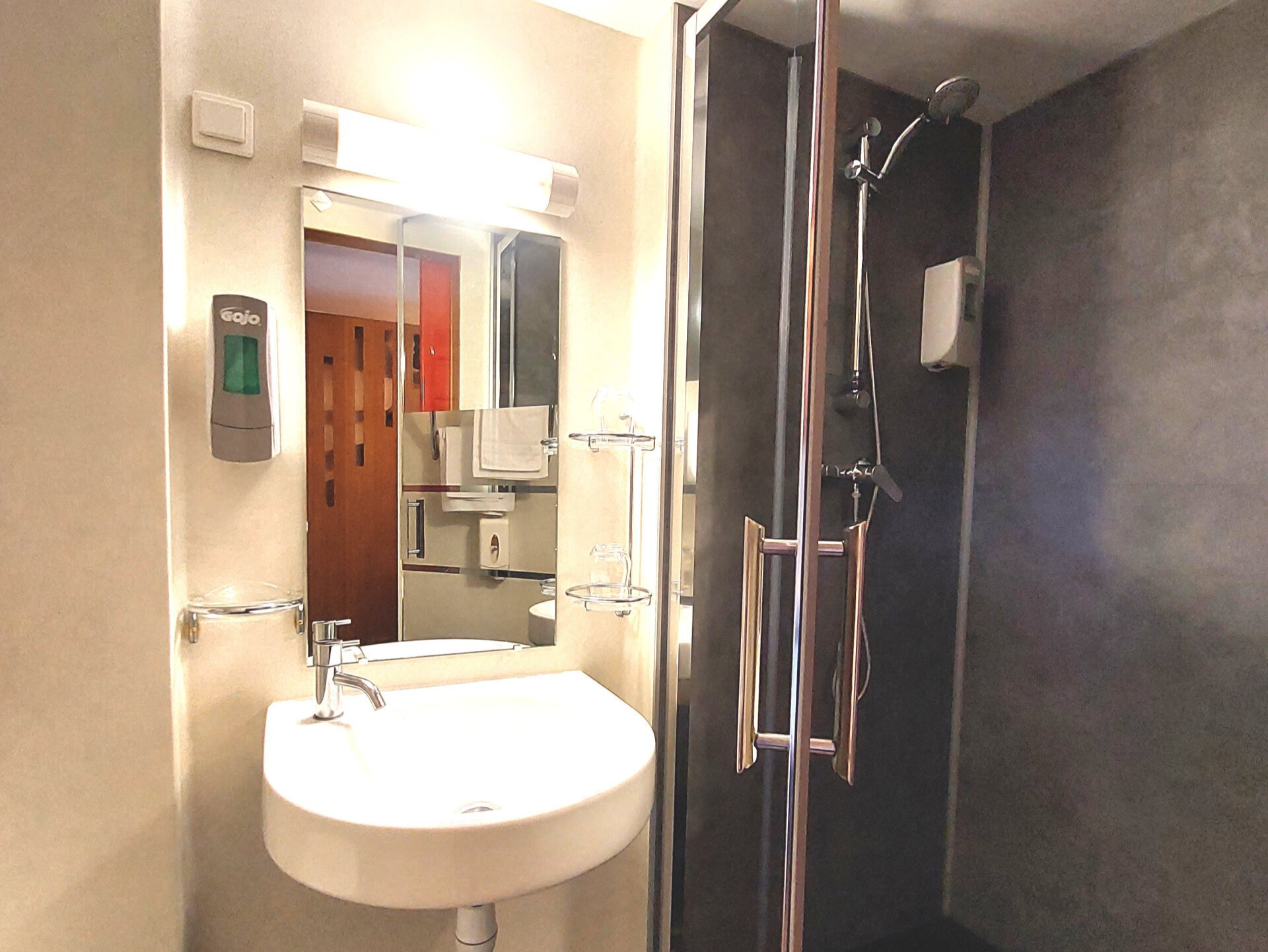 Salle de bain avec grande douche