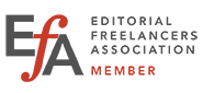 Find me in the member directory at the EFA Logo of the Editorial Freelancers Association