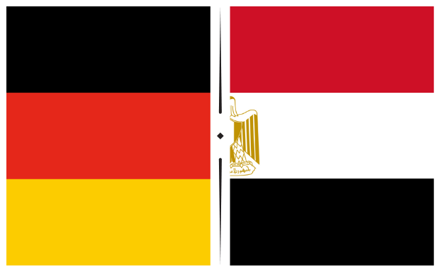 Zurück zur Startseite Logo von Amun Travel, Pharao in Schwarz auf Sonnenschein-Pyramide.