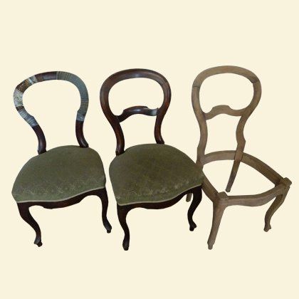3 upholstered beech chairs