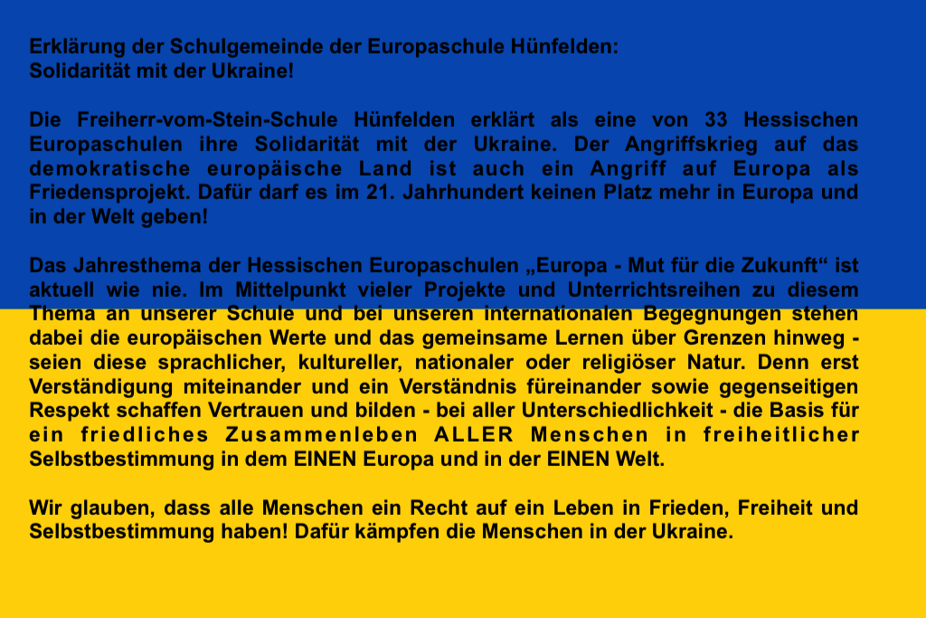 Solidaritätstext der Europaschule Solidaritätstext der Europaschule
