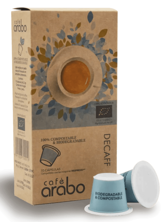 Cápsulas de café Decaf 100% compostables y biodegradables