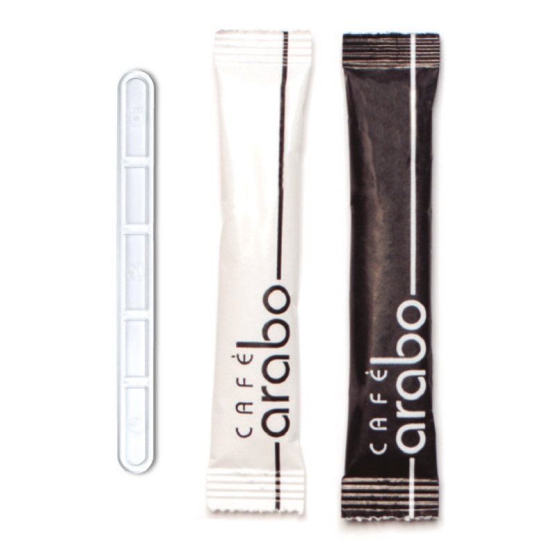 Complementos Arabo para café. Galletas, vasos, azúcar y paletinas