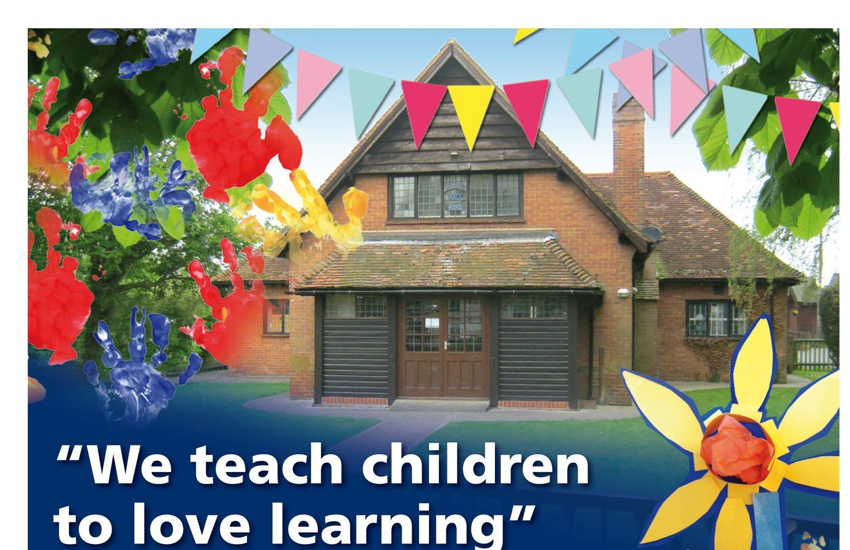Village hall frontage with the quote