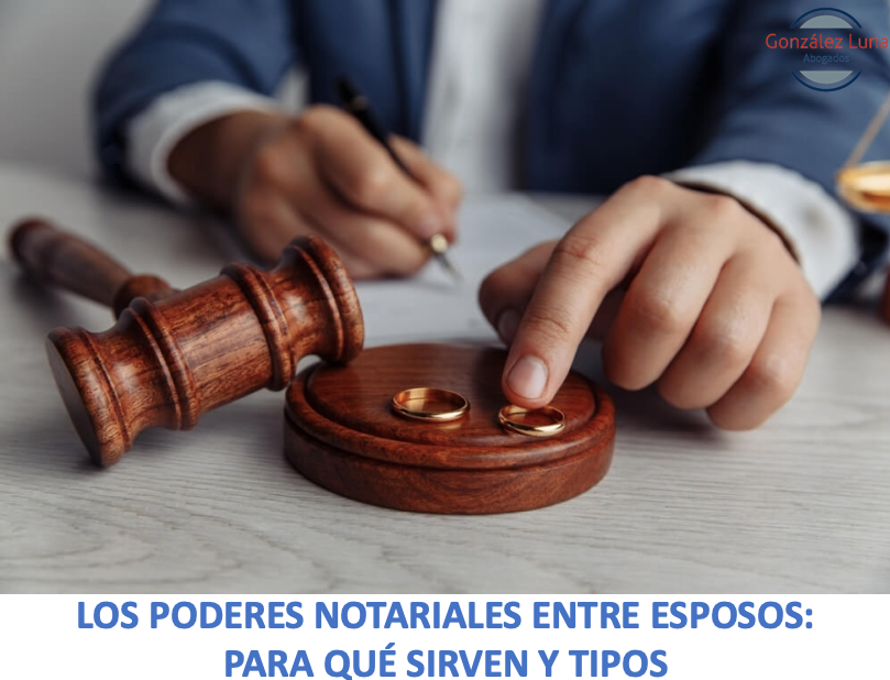 Dos esposos acuden al notario para otorgarse poderes con sus anillos.