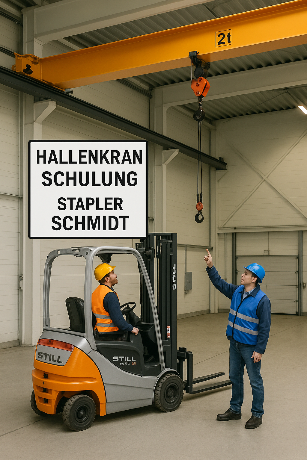 Hallenkran Schulung nach DGUV & BetrSichV: Inhalte, Dauer, Kosten, Kranausweis & FAQ.