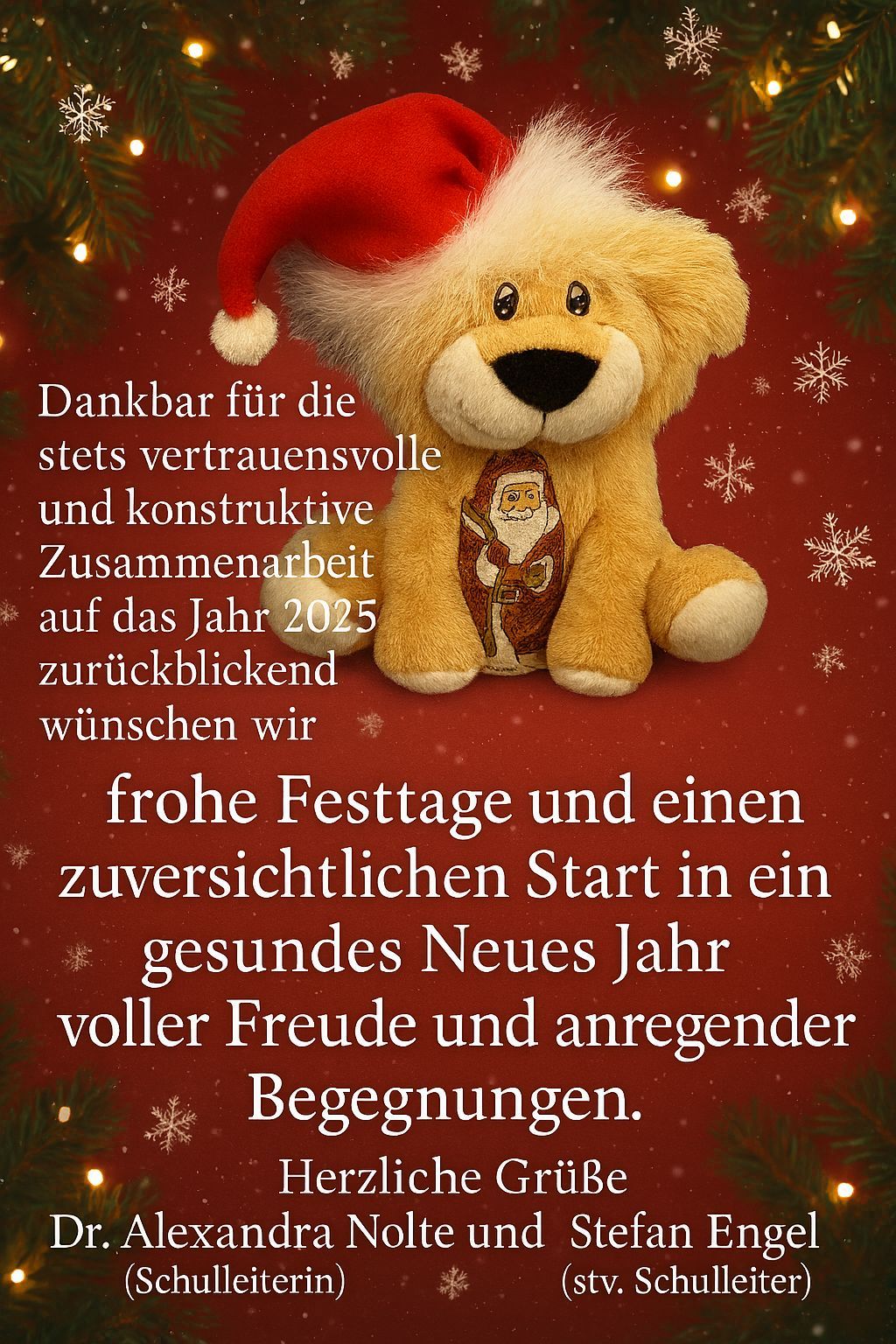 zum Weihnachtsgruß der Schulministerin Dorothee Feller klicken