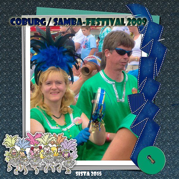 Collage: Foto von mir und einem Collegen, als wir beim Samba-Festival in Coburg 2009 aufgetreten sind