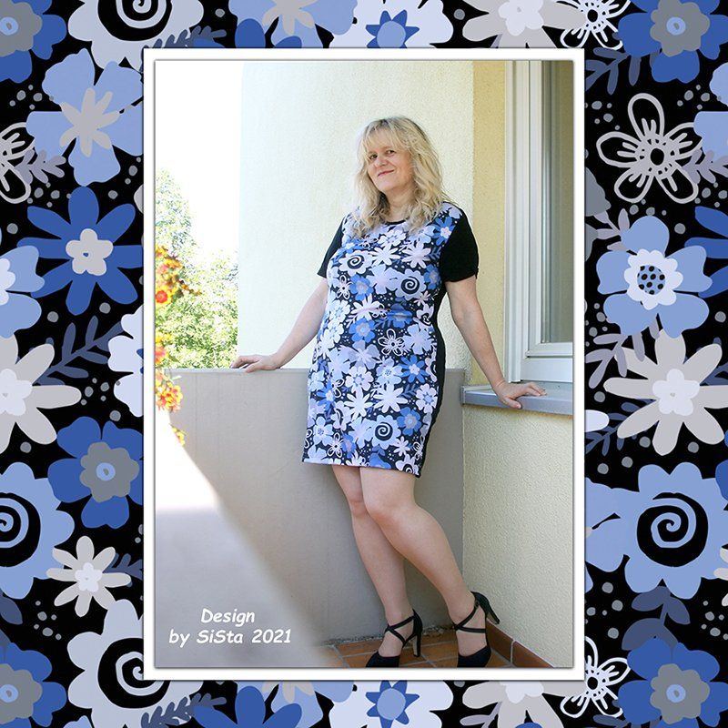 Musterdesign auf einem Kleid Blumenkleid aus meinem Muster
