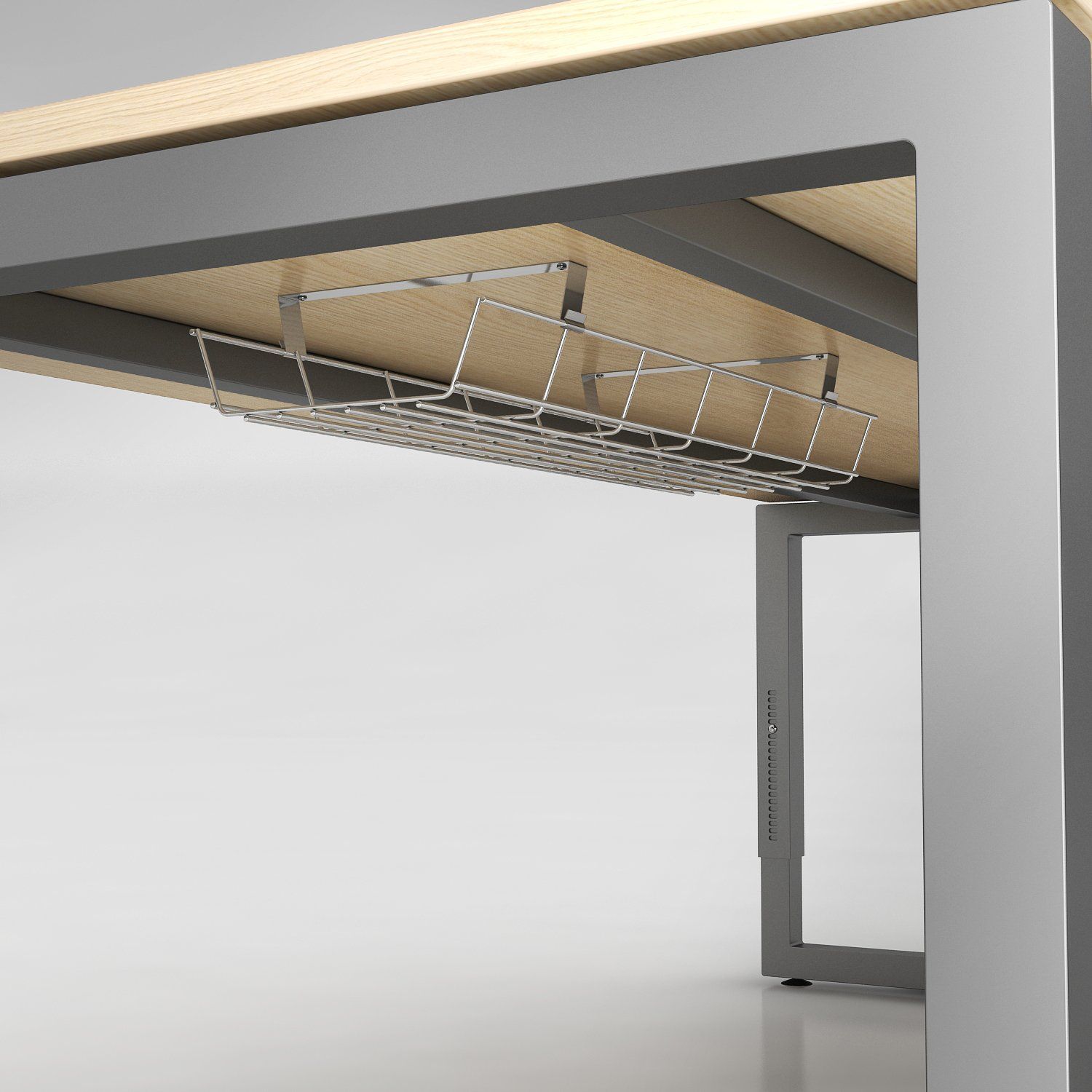 Gitterkabelkanal, Gitterkorb Schreibtisch, Kabelkanal Büromöbel, Kabelwanne abklappbar