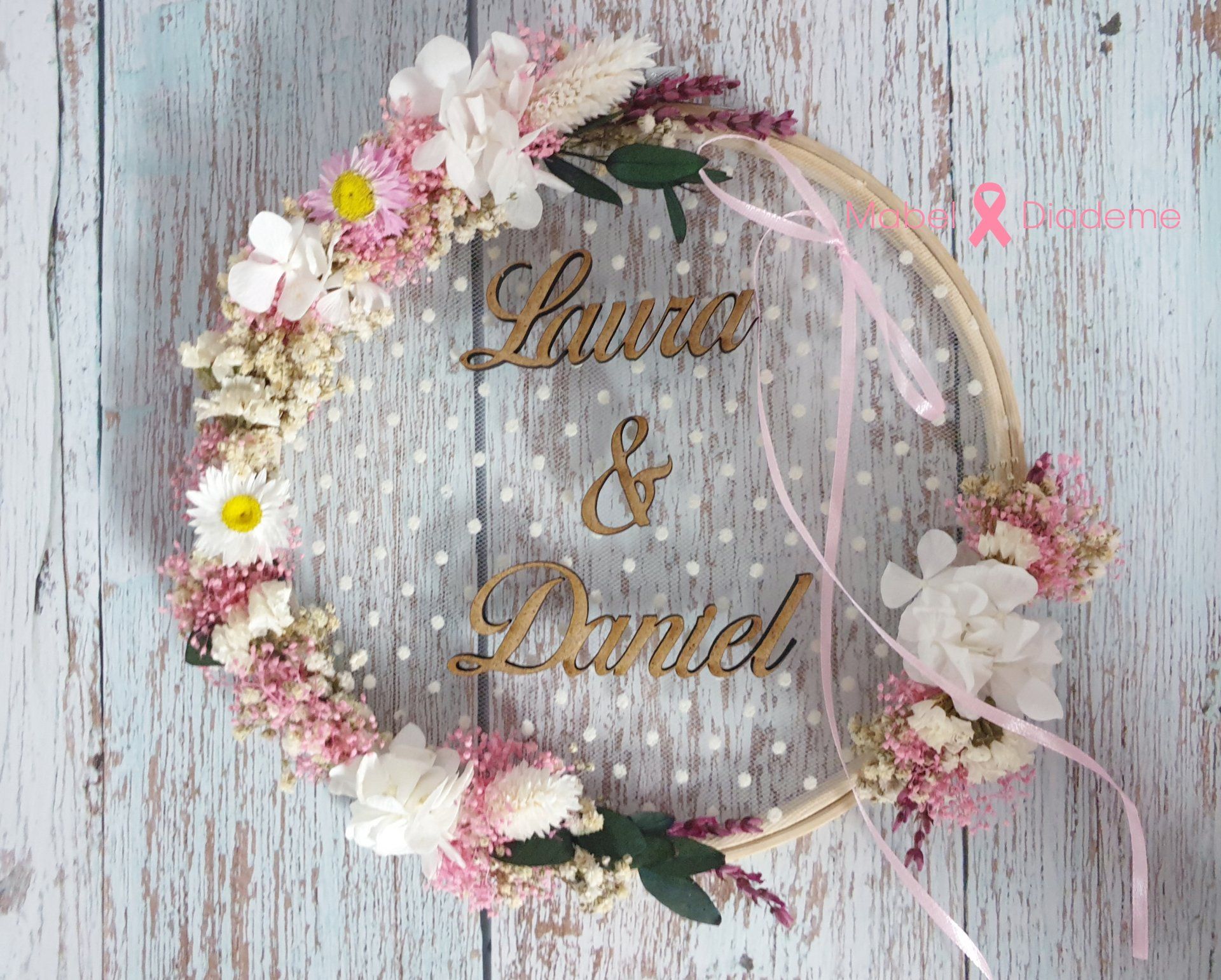 Porta alianzas bastidor silvestre flore preservadas