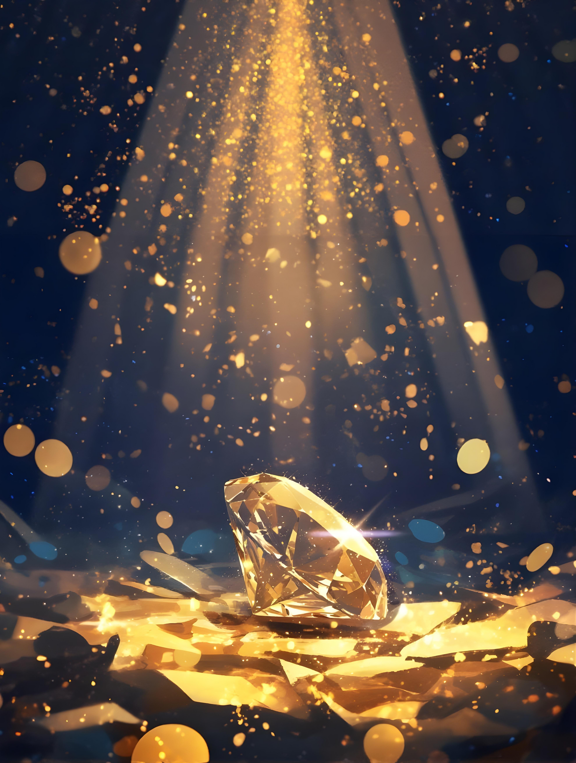 Manifestiere das himmlische Gold Goldener Diamant