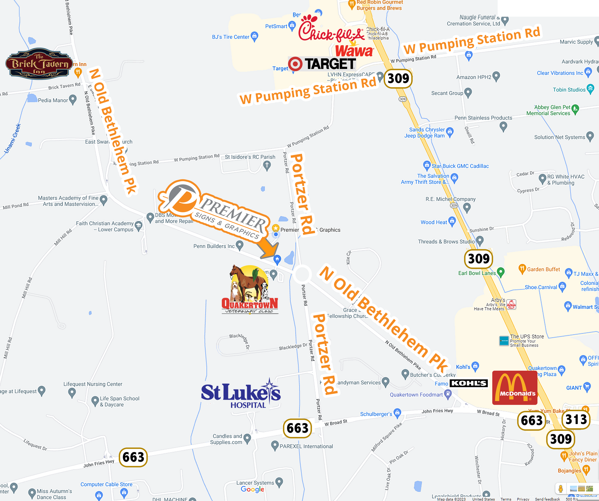 Click to bring up Google Map