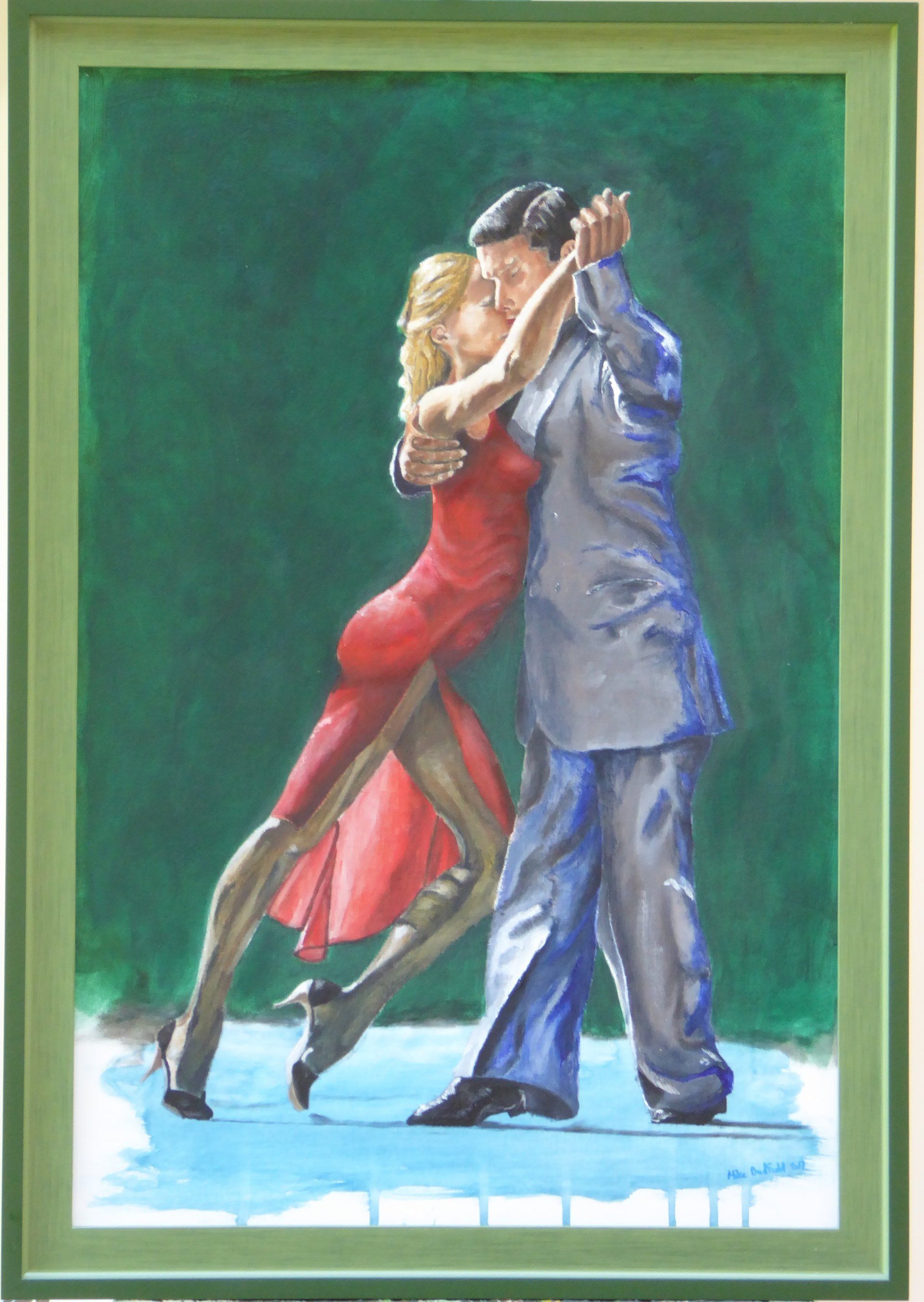 Hot couple dancing. Tango art