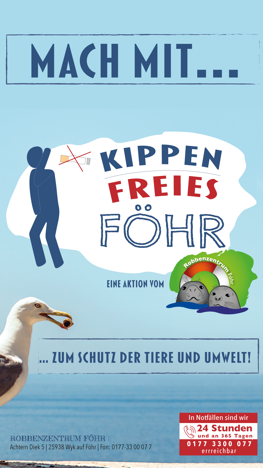 Kippenfreies Föhr, Initiative vom Robbenzentrum Föhr, gegen Zigaretten
