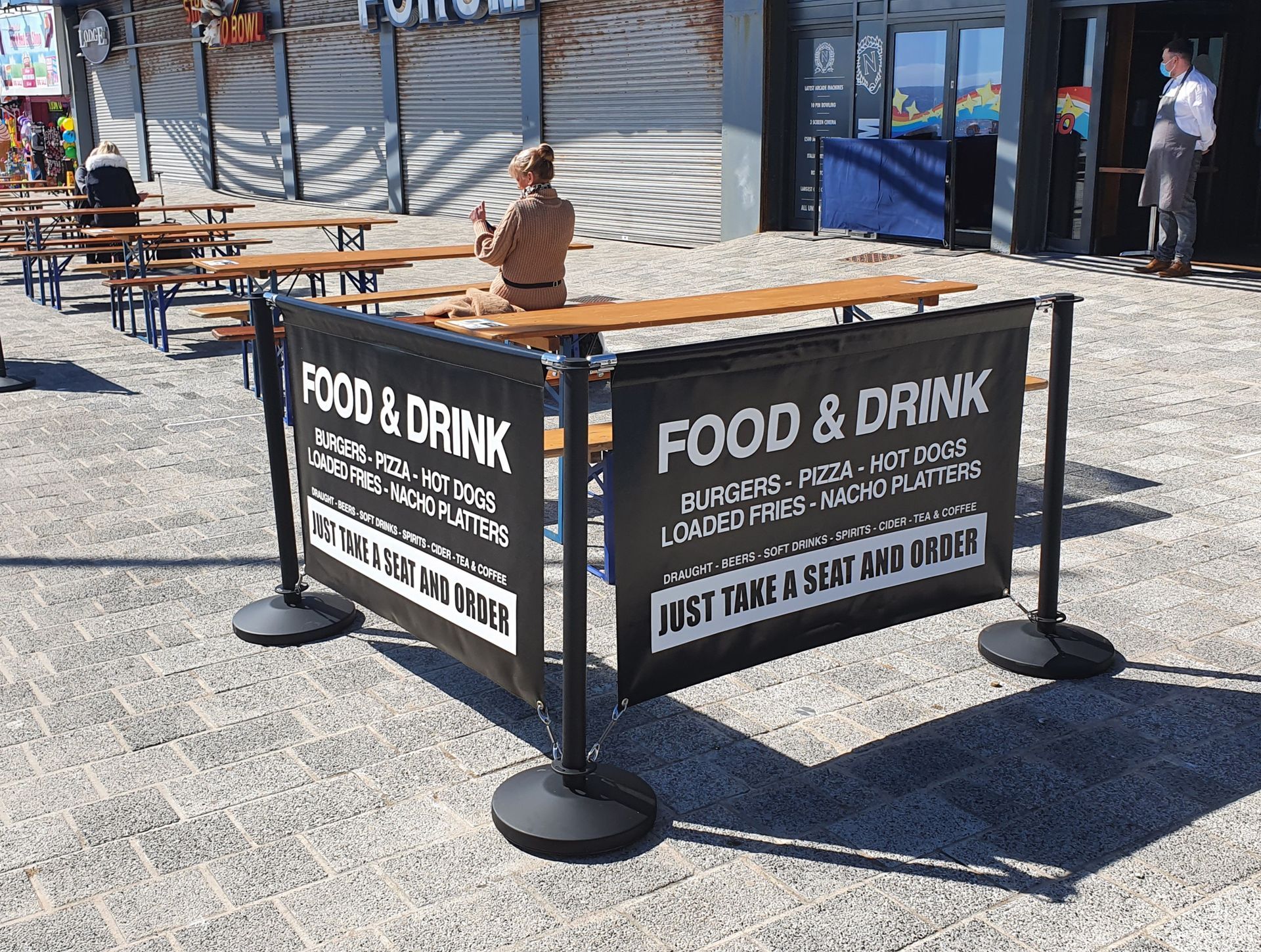 Forum Outside Cafe Banners / Barriers