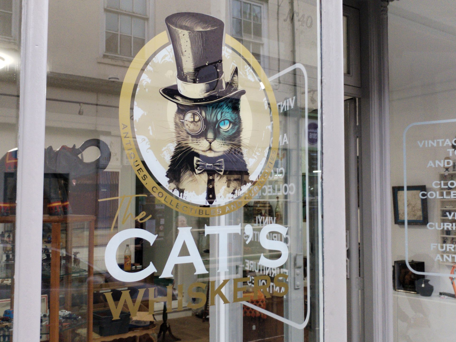 Cat's Whiskers Old Town Bridlington, Digitally printed window graphics