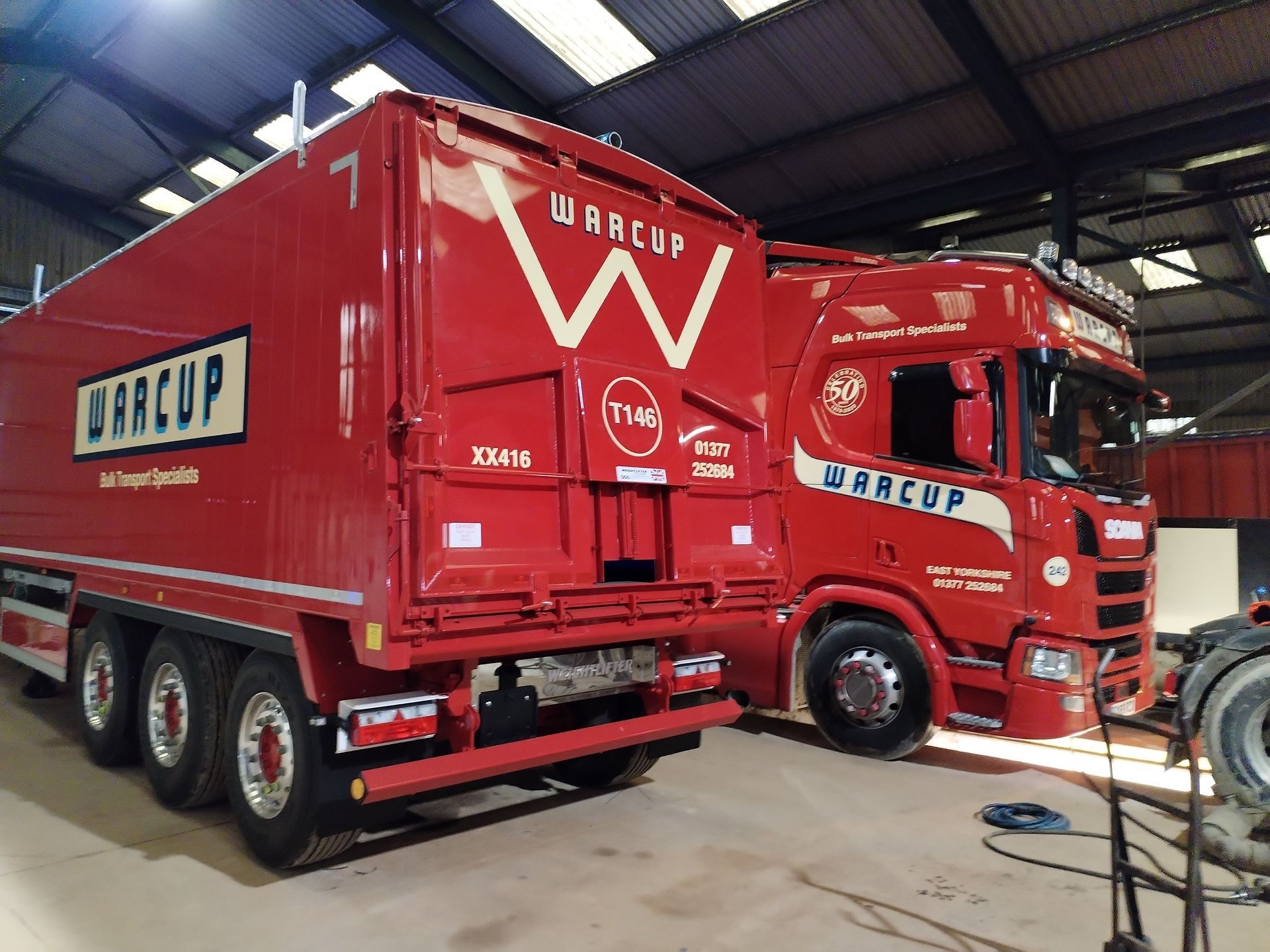 Truck and Trailer graphics installed for Warcup Transport