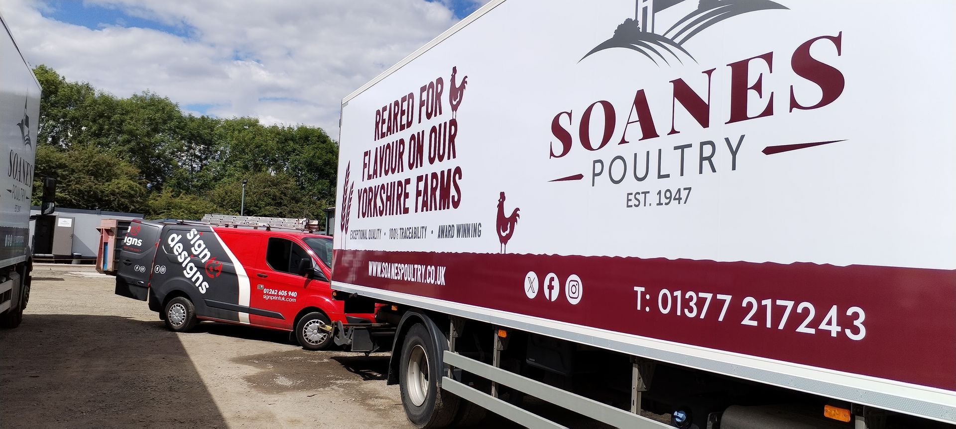 Soanes Poultry, Fleet of Truck Graphics / Decals. Full Coverage Print