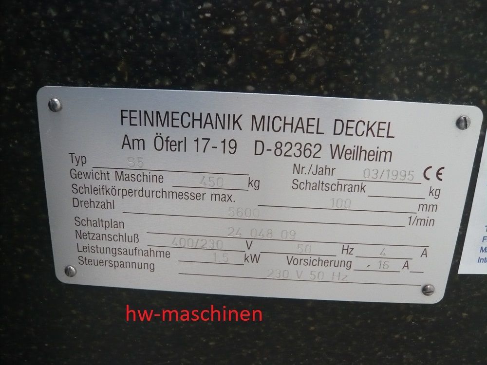 Werkzeugschleifmaschine Michael Deckel S5 in sehr guten Zustand