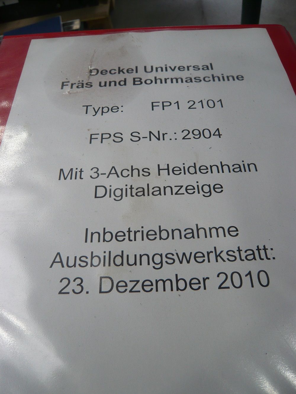 Fräsmaschine Deckel FP1; gebrauchte Fräsmaschine, hw-maschinen.de