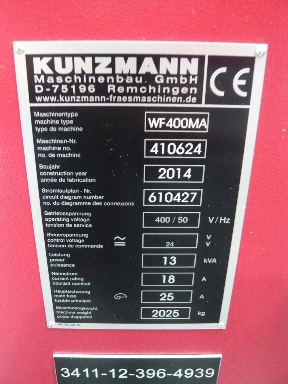 gebrauchte Fräsmaschine, Fraesmaschine, Kunzmann WF410MA7-3, www.hw-maschinen.de, Heneka&Woll GmbH&Co.KG