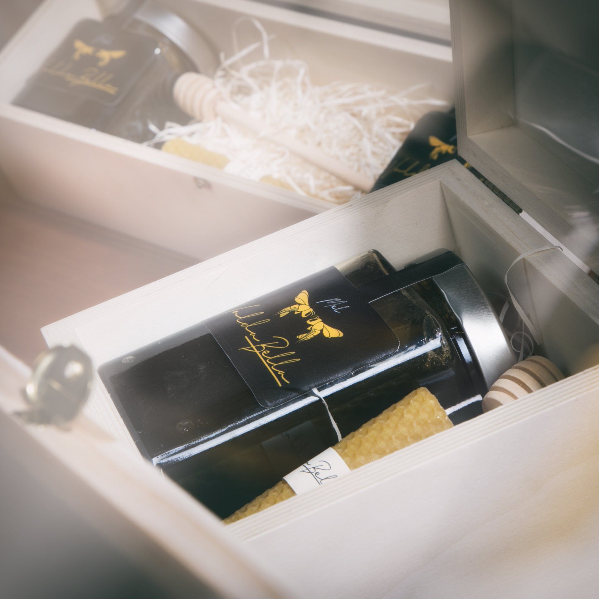 Caja regalo con tarro, vela y cuchara