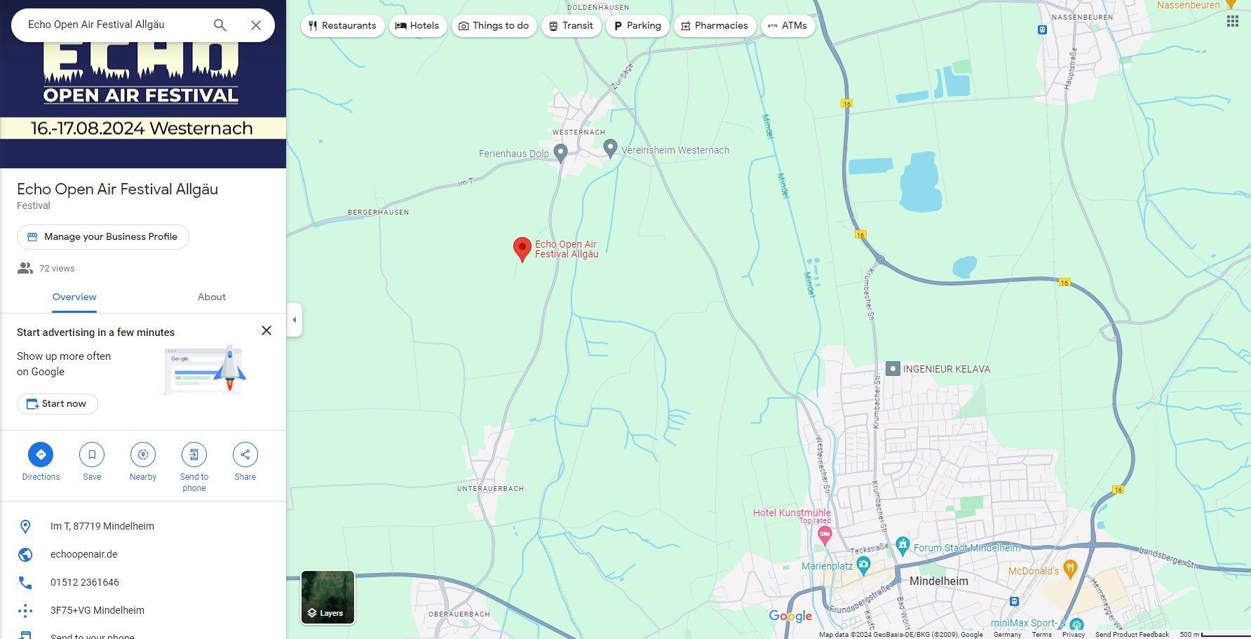 Location, Lage, Anreise zum Echo Open Air Festival | Allgäu | Mindelheim vom 16.08.2024 und 17.08.2024