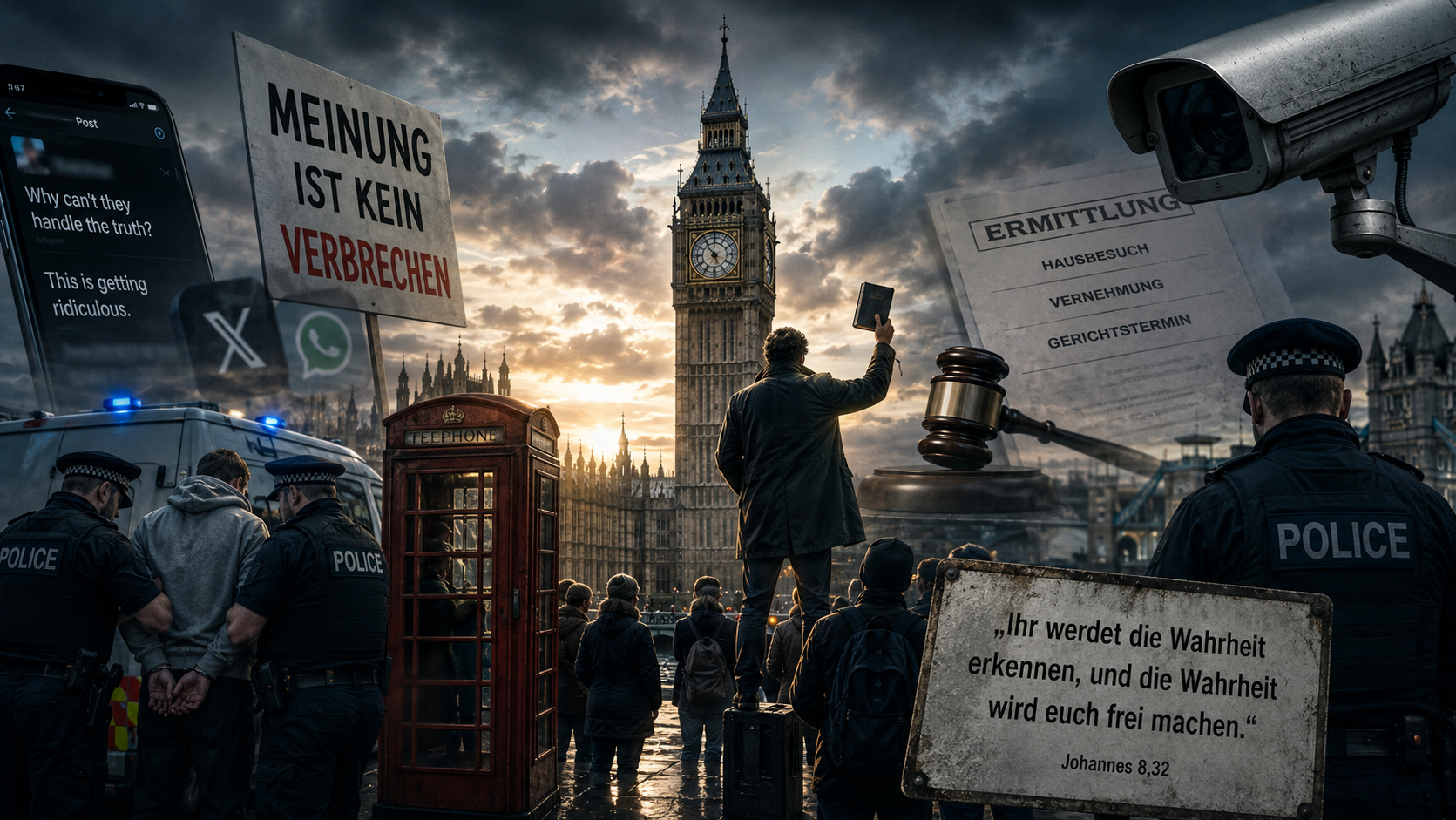 Meinungsfreiheit in England, Berichtssache, Bibel lesen in England