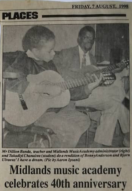 Taka Joseph Gweru Times Article from August 1998 MAM 40th Anniversary