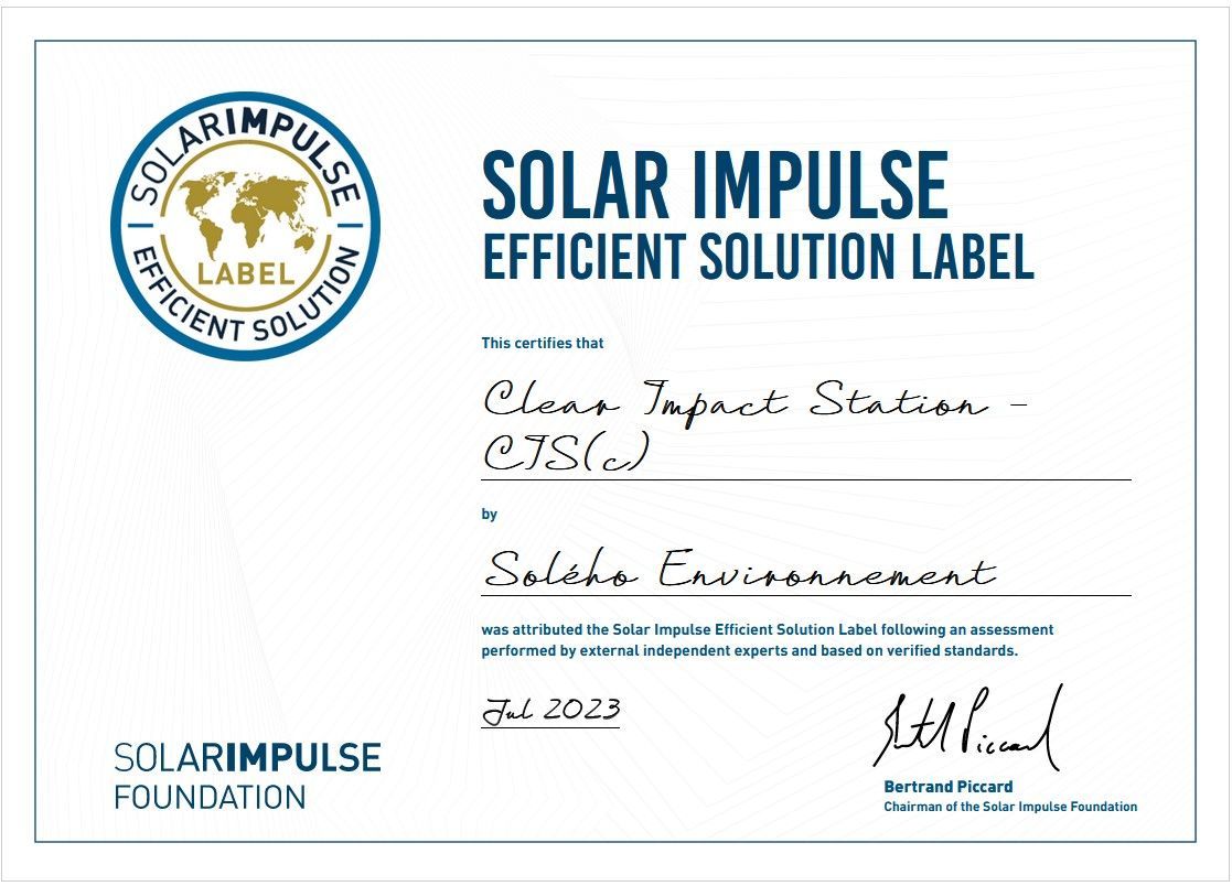 CIS ALPHA Labélisée en 07/2023 Prix Fondation Solar Impulse