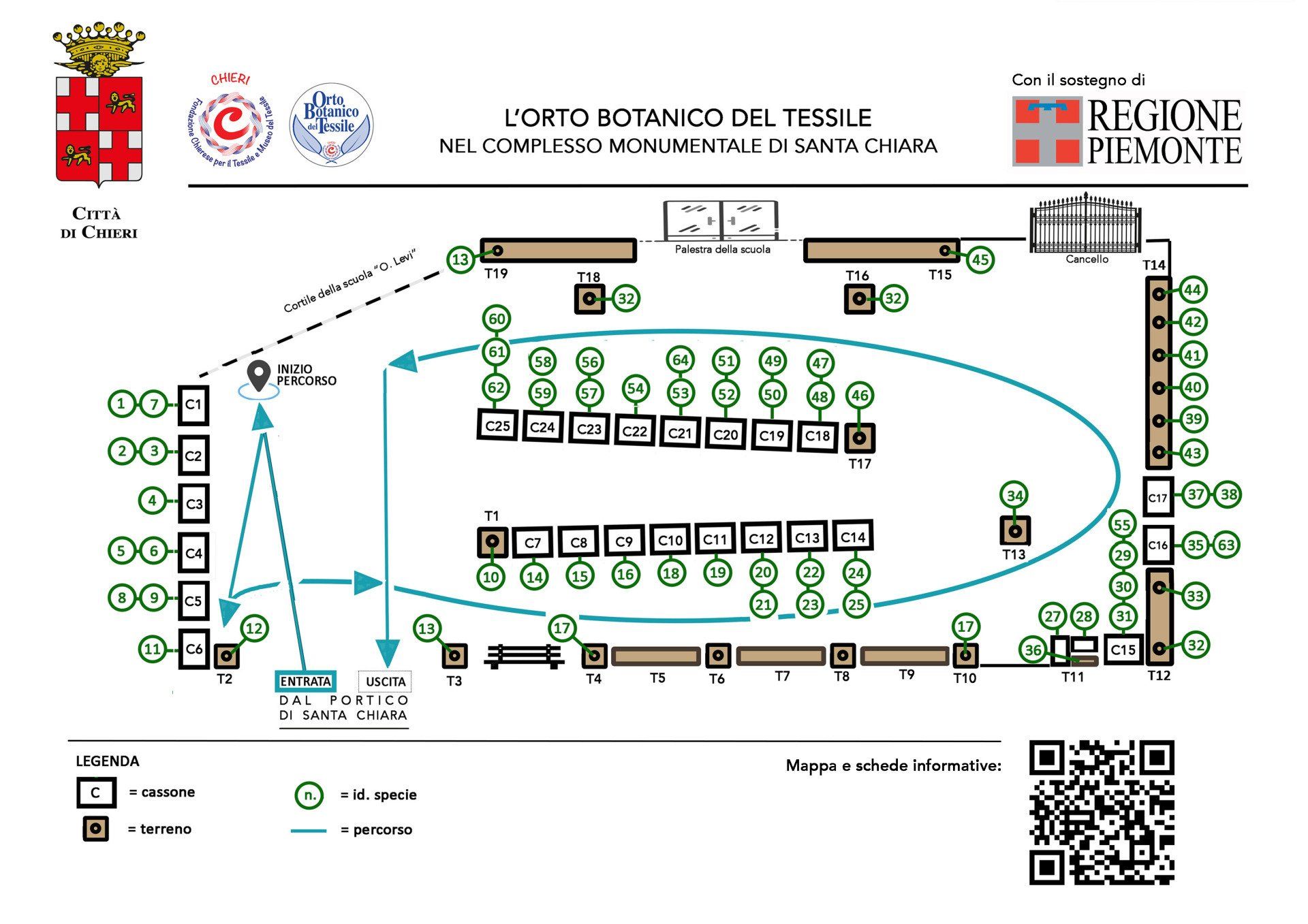 Mappa Orto Botanico del Tessile