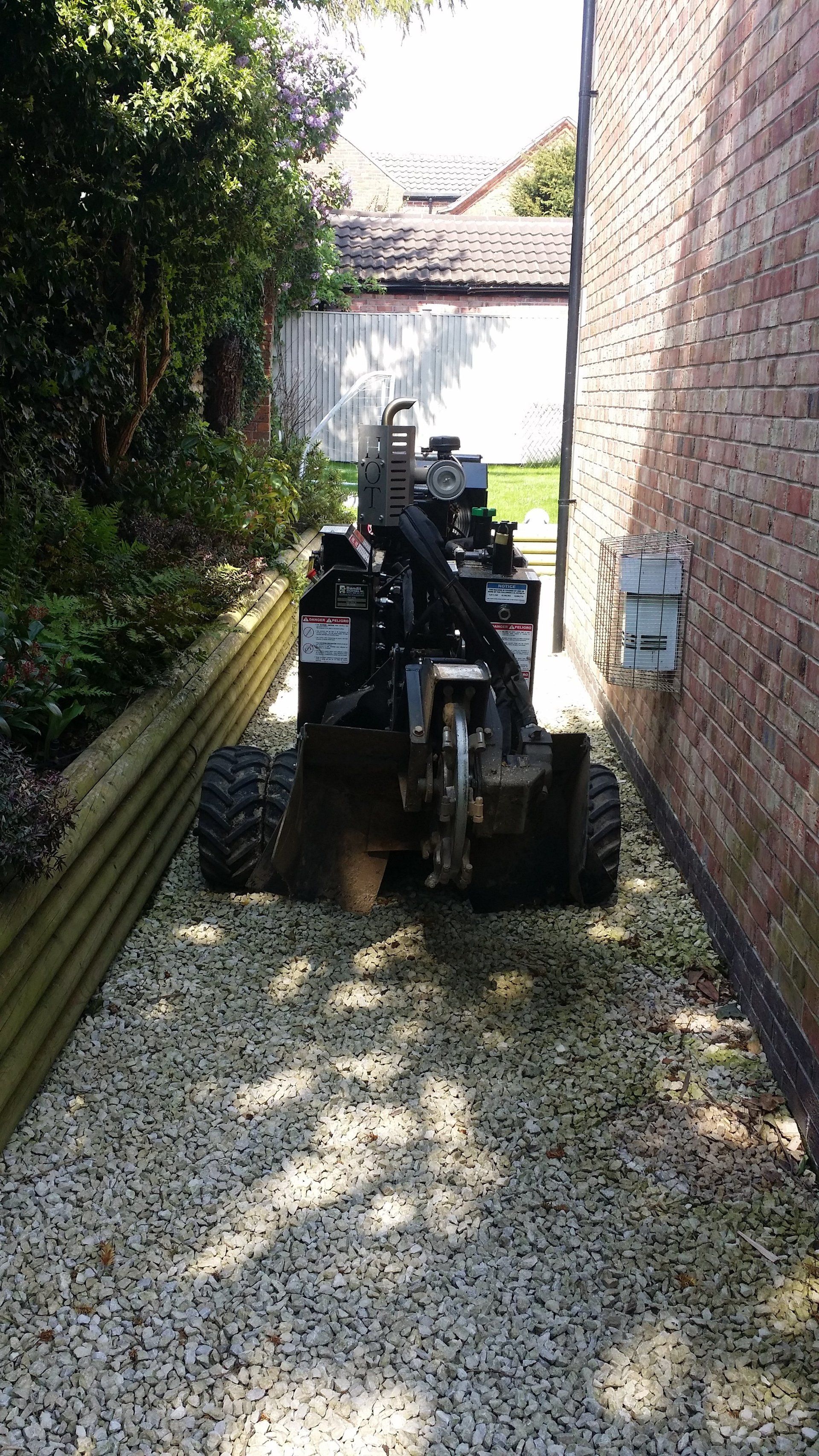 Photo showing access space required for Stump Grinder