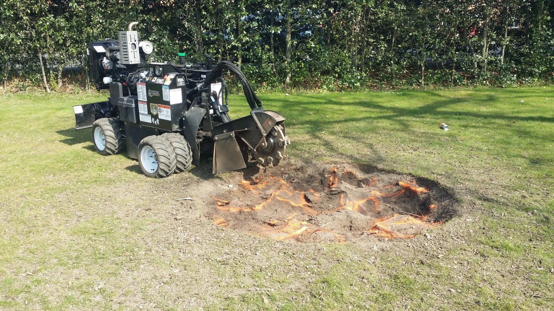 Stump Beaver's Bandit 2550 preparing to start remedial work